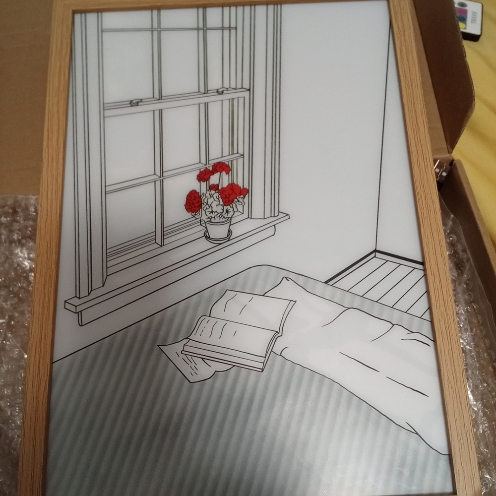 Framed Art Print with Red Flowers